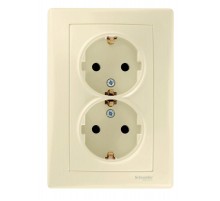 Sedna Бежевый Розетка 2-я с/з с защитными шторками литая  SDN3000747  Schneider Electric