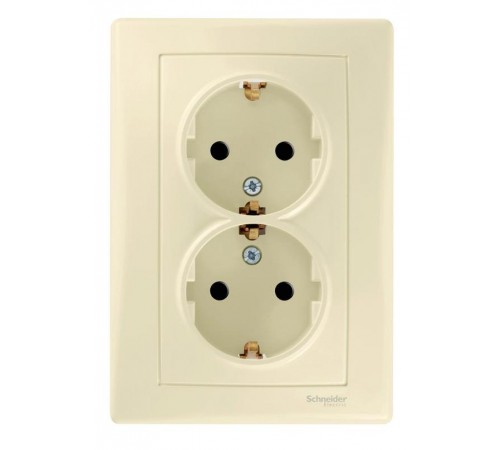 Sedna Бежевый Розетка 2-я с/з с защитными шторками литая  SDN3000747  Schneider Electric