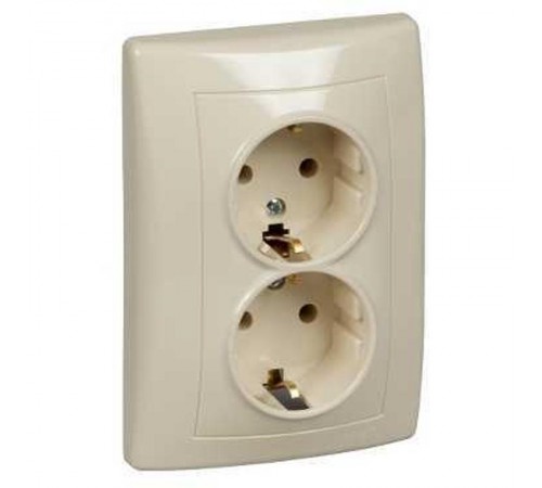 Sedna Бежевый Розетка 2-я с/з с защитными шторками литая  SDN3000747  Schneider Electric