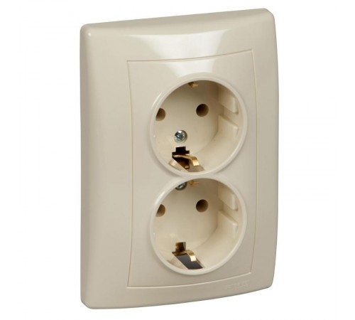 Sedna Бежевый Розетка 2-я с/з с защитными шторками литая  SDN3000747  Schneider Electric