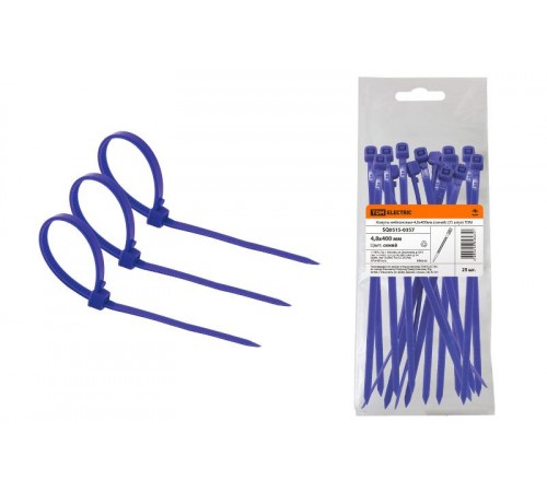 Хомуты нейлоновые 4,8х400мм (синий) (25 штук)  SQ0515-0357  TDM
