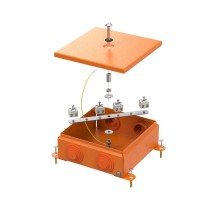 Коробка металлическая огнестойкая 70-0380-FR2.5-8 E15-E120 RAL2004 150x150x60 (6 шт/кор)  70-0380-2004-FR2.5-8  Промрукав