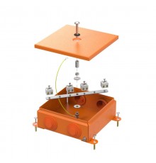 Коробка металлическая огнестойкая 70-0380-FR2.5-8 E15-E120 RAL2004 150x150x60 (6 шт/кор)  70-0380-2004-FR2.5-8  Промрукав