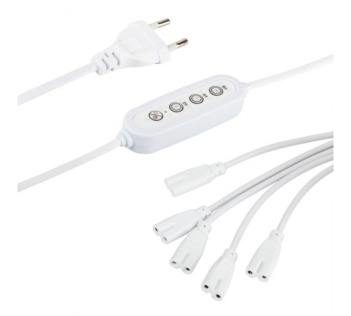 Разветвитель сетевой для линейных светильников  Разветвитель 5х IEC C7 2pin 2m+timer на 5 точек с таймером 4, 8, 12H  Б0066923  ЭРА