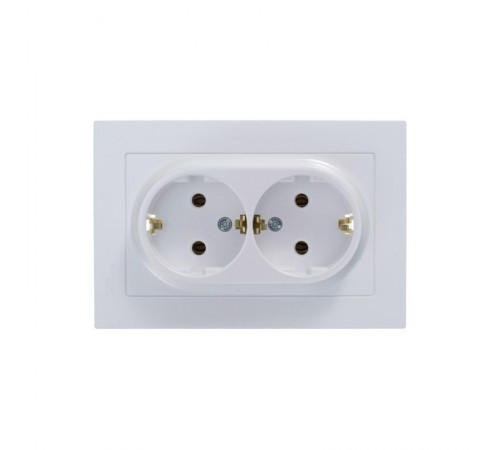 AtlasDesign Жемчуг Розетка 2-ая с заземлением, 16А, (в сборе с рамкой)  ATN000424  SE