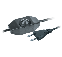 Шнур NPS-FS02-170-2x0.5-BL 1.7 м с диммируемым выкл. черный  61603  Navigator