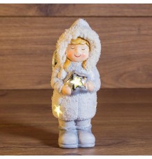 Керамическая фигурка "Снегурочка со звездой" 7,5*7,5*18 см  505-006  NEON-NIGHT