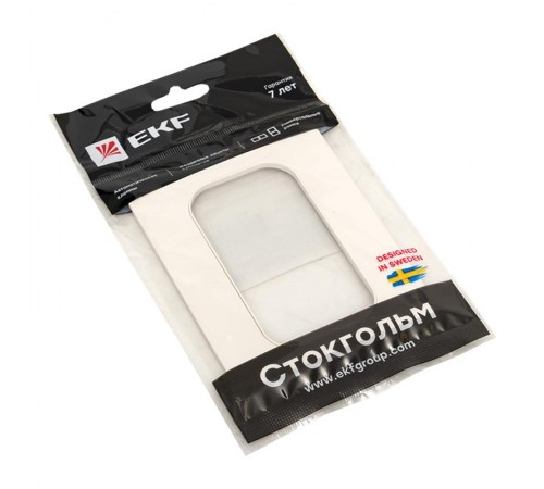 Стокгольм Рамка для розетки 2-местная белая PROxima  EYM-G-304-10  EKF