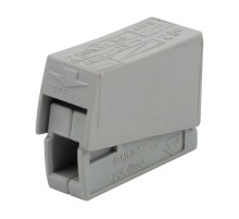 Строительно-монтажная клемма СМК 224-101 для светильника на 1 проводник (1,0-2,5)/(0,5-2,5) мм серая 07-2401  Rexant