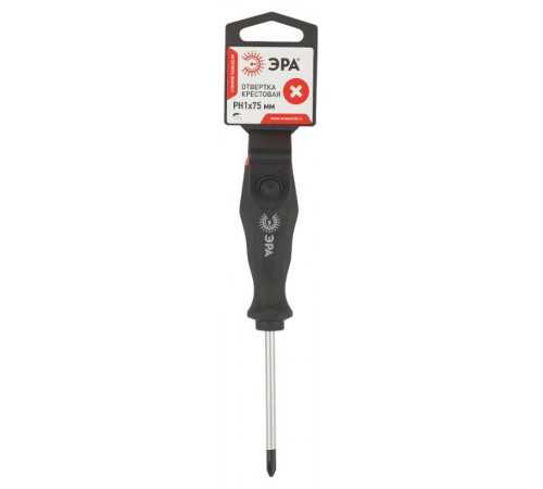 Отвертка PH 1х75 мм крестовая двухкомпонентная рукоятка  Б0055840  ЭРА