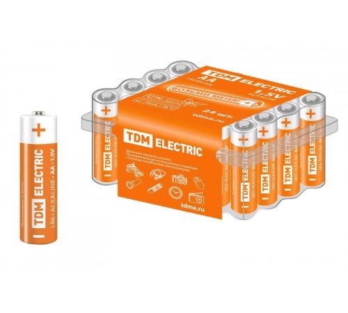 Элемент питания LR6 AA Alkaline 1,5V BOX-24  SQ1702-0035  TDM