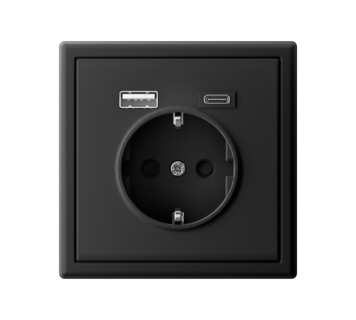 ArtGallery Карбон Розетка 16А с 2 USB A+C, 5В/2,4А/3,0А, 2х5В/1,5А, механизм  GAL001032  SE