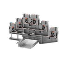 Клемма трехуровневая, два проходных уровня и заземление, зажим push-in, 6 точек подключения, 2.5 кв.мм  VPRTT-2.5-3L-LLPE  DKC