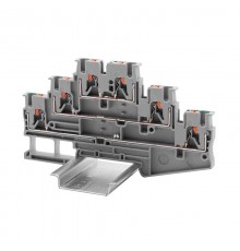 Клемма трехуровневая, два проходных уровня и заземление, зажим push-in, 6 точек подключения, 2.5 кв.мм  VPRTT-2.5-3L-LLPE  DKC