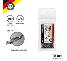 Сверло по металлу 3,5 мм HSS (10 шт. в упаковке) DIN 338  KR-91-0612  Kranz