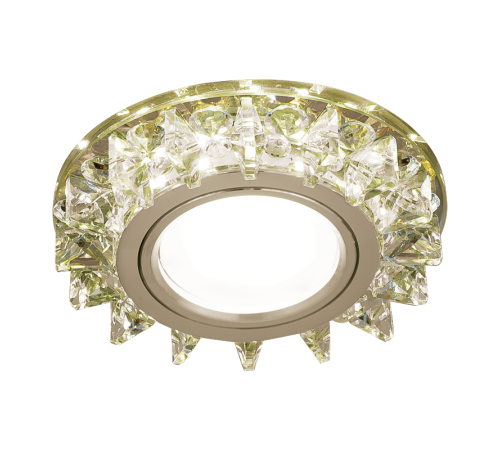 Светильник точечный встраиваемый Backlight BL034 Кругл. Шампань/Кристалл/Хром, Gu5.3, LED 2700K  BL034  Gauss