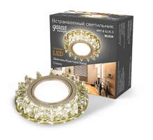 Светильник точечный встраиваемый Backlight BL034 Кругл. Шампань/Кристалл/Хром, Gu5.3, LED 2700K  BL034  Gauss