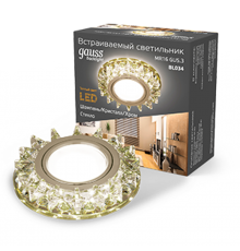 Светильник точечный встраиваемый Backlight BL034 Кругл. Шампань/Кристалл/Хром, Gu5.3, LED 2700K  BL034  Gauss