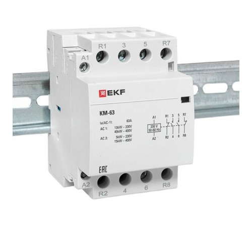 Контактор модульный КМ 63А 2NО+2NC (3 мод.) PROxima km-3-63-22  EKF