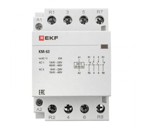 Контактор модульный КМ 63А 2NО+2NC (3 мод.) PROxima km-3-63-22  EKF