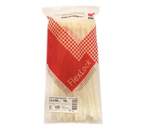 Хомут P6.6 стандартный (б), 7.6x250 (100шт) FlexLock PROxima  plc-fl-ctsw-7.6x250  EKF