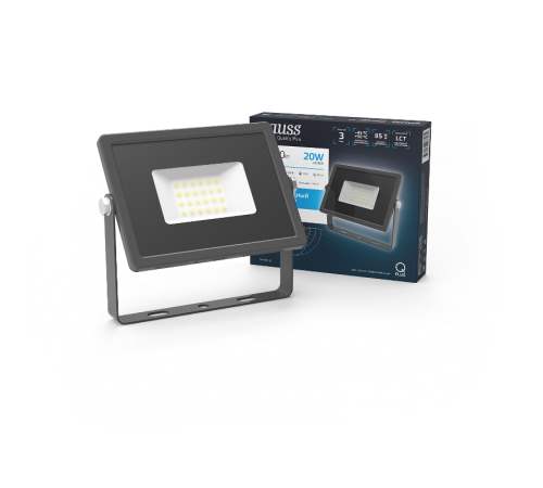Прожектор светодиодный Qplus 20W 1700lm 6500K 200-240V IP65 графитовый LED 1/20  690511320  Gauss