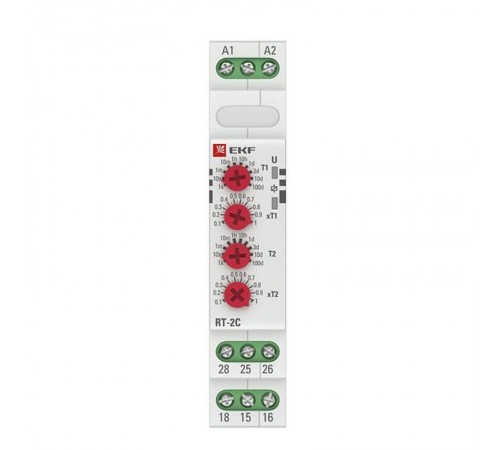 Реле времени (2 регулир. порога времени 2 исп. конт.) RT-2C EKF PROxima  rt-2c  EKF