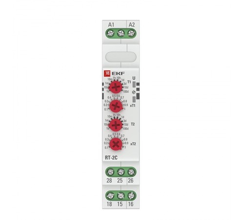 Реле времени (2 регулир. порога времени 2 исп. конт.) RT-2C EKF PROxima  rt-2c  EKF