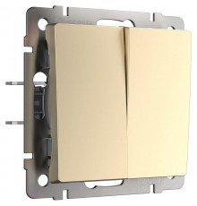 W1120011/Электроустановочные изделия - Выключатель двухклавишный (шампань)  a050857  Werkel
