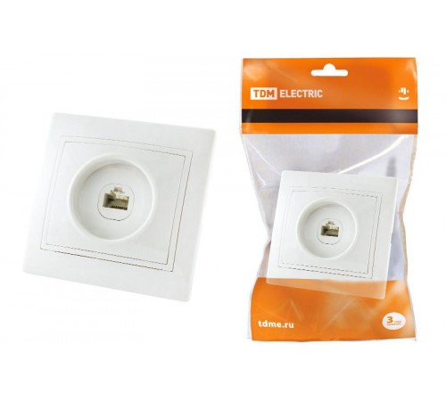 Розетка телефонная RJ11  белая "Таймыр"   SQ1814-0020  TDM