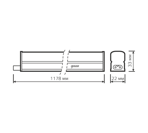 Светильник светодиодный TL Basic линейный матовый 14W 4000K 1178*22*33, 990лм 1/25  930411214  Gauss