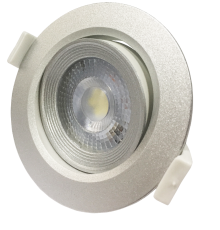 Светильник светодиодный Downlight встраиваемый поворотный PSP-R 9044 7W SILV 3000K 38° круг/поворот IP40 серебро  .5022935  Jazzway