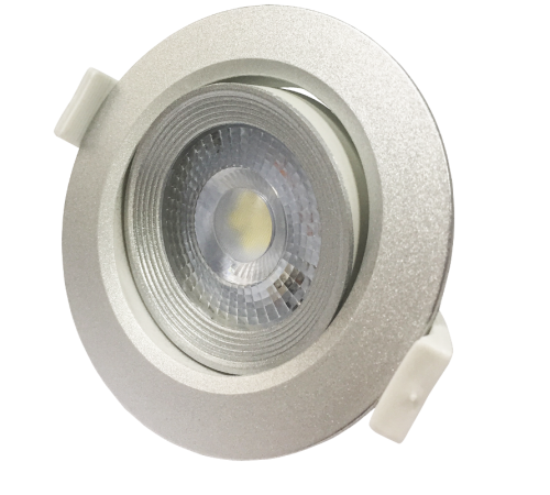 Светильник светодиодный Downlight встраиваемый поворотный PSP-R 9044 7W SILV 3000K 38° круг/поворот IP40 серебро  .5022935  Jazzway