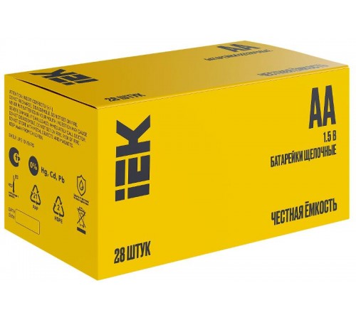 Батарейка щелоч. Alkaline  LR06/AA (28шт/бокс)  ABT-LR06-OP-B28  IEK