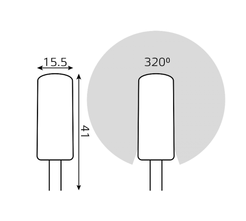 Лампа светодиодная LED 3Вт GY6.35 AC150-265В 4100К  107719203  Gauss