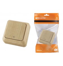 Переключатель на 2 направления 1-кл. открытой установки IP20 10А, сосна "Ладога"   SQ1801-0045  TDM