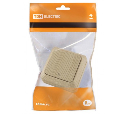 Переключатель на 2 направления 1-кл. открытой установки IP20 10А, сосна "Ладога"   SQ1801-0045  TDM