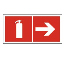 Знак безопасности BL-4020.F33"Указ. движения к огнетушителю направо"  a18447  Белый свет