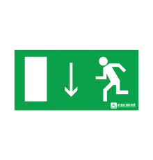 Пиктограмма (Наклейка) ЭЗ "Указатель двери эвакуационного выхода (левосторонний)" (150х300)  1007150300  АСТЗ