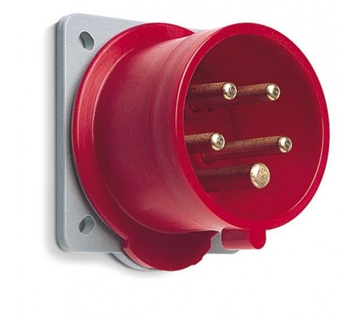 Вилка панельная с прямым фланцем 416B6, 16A, 3P+N+E, IP44, 6ч  2CMA193355R1000  ABB