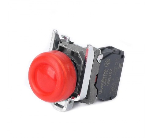 Кнопка SB4 в сборе модульная 22мм выступающая красная с возвратом металл 1НЗ  SB4BP42  SE