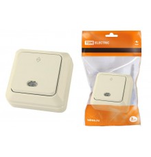 Переключатель на 2 направления 1-кл открытой установки с подсветкой IP20 10А, сл. кость "Ладога"   SQ1801-0012  TDM