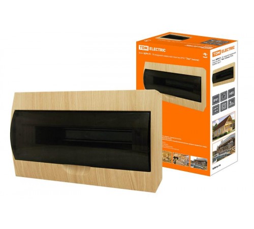 Бокс пластиковый навесной ЩРН-П-18 модулей  IP41 "Эко" (сосна)   SQ0901-0017  TDM