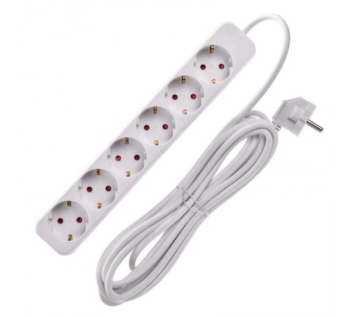 UMA Удлинитель У06 6 мест 2P+PE 5м 3х1мм2 10А белый   UM-YP10-10-06-05-Z-K01  IEK