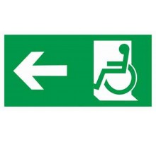 ПЭУ 10 Направление движения к эвакуационному выходу МГН направо/налево (260х130) PC-M /комплект, 2шт./ MIZAR STANDARD пиктограмма  2502005840  Свето