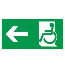 ПЭУ 10 Направление движения к эвакуационному выходу МГН направо/налево (260х130) PC-M /комплект, 2шт./ MIZAR STANDARD пиктограмма  2502005840  Свето