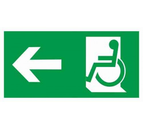 ПЭУ 10 Направление движения к эвакуационному выходу МГН направо/налево (260х130) PC-M /комплект, 2шт./ MIZAR STANDARD пиктограмма  2502005840  Свето