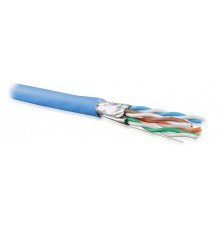 UFTP4-C6A-S23-IN-PVC-BL-500 (500 м) Кабель витая пара U/FTP, категория 6a (10GBE), 4 пары(23AWG),одножил. (solid), PVC, синий  445115  Hyperline