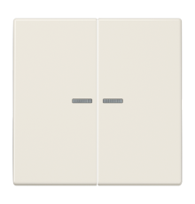 Двойная клавиша с окошками для балансирных механизмов выключателей (кнопок), в комплекте с CD95HP (крепежный элемент), возможно IP44; дюропласт; слоно