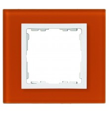Simon 82 Рамка декоративная, 4 поста, S82 Nature, Стекло, оранжевый-белый  82647-65  Simon